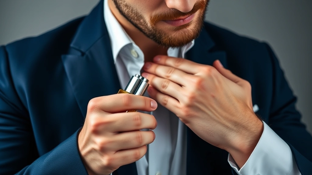 fragrance dolce and gabbana - 
Man applying cologne to pulse points on neck and wrist with professional techni