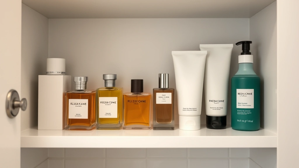 fragrance edt - 
Organized bathroom shelf showing proper fragrance EDT storage in cool dark plac