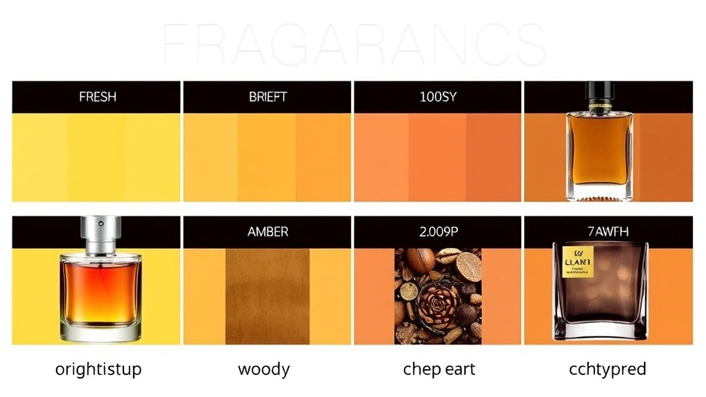 fragrance families - 
Visual guide displaying the four fragrance families as a color palette with fre
