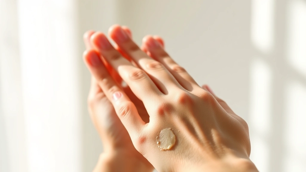 fragrance free perfume - 
Close-up of hands applying fragrance free lotion to arm with natural light stre