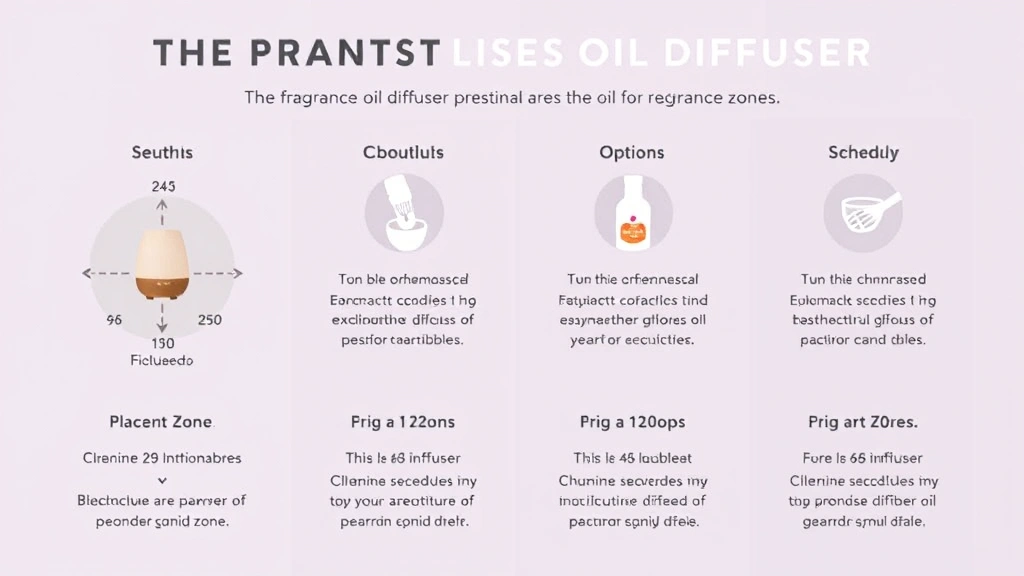 fragrance oil diffuser - 
Tips infographic showing placement zones, oil ratios, and cleaning schedule for