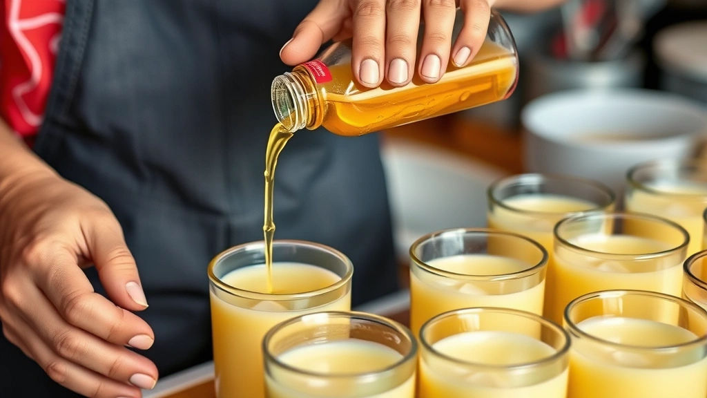 fragrance oil for candles - 
Candle maker pouring melted wax with fragrance oil into containers, showing pro