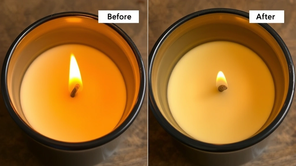 fragrance oil for candles - 
Before and after comparison of candle burn quality with different fragrance oil