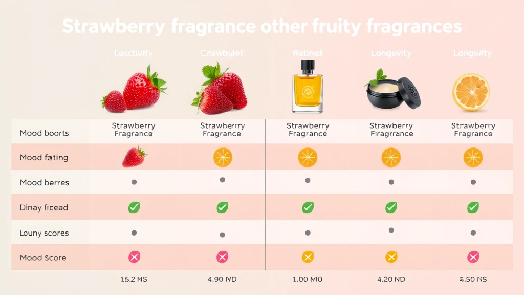 fragrance strawberry - 
Comparison chart showing strawberry fragrance vs other fruity fragrances with m