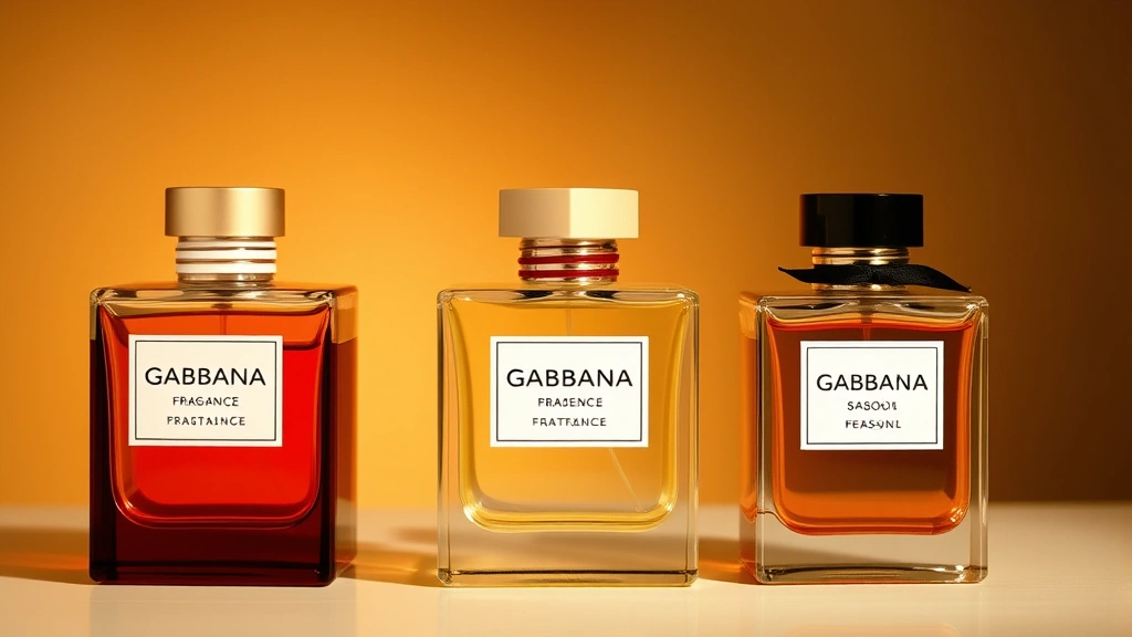 gabbana fragrance - 
Comparison layout of three different Gabbana fragrance bottles arranged by inte