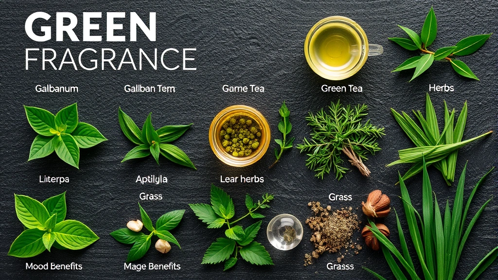 green fragrances -
Detailed ingredient showcase of green fragrance notes including galbanum, green