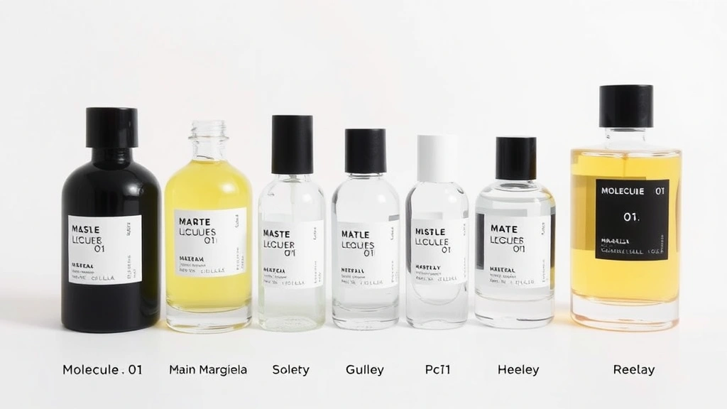 molecule 01 fragrance - 
Comparison grid showing Molecule 01 alongside similar minimalist fragrances lik