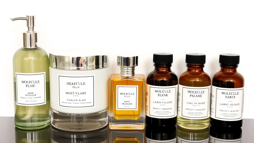 molecule fragrance - 
Fragrance layering setup showing moisturizer, molecule fragrance, and complemen