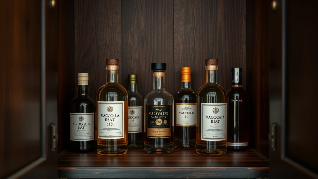 natural cologne for men - 
Natural cologne storage setup in a cool, dark wooden cabinet with proper bottle