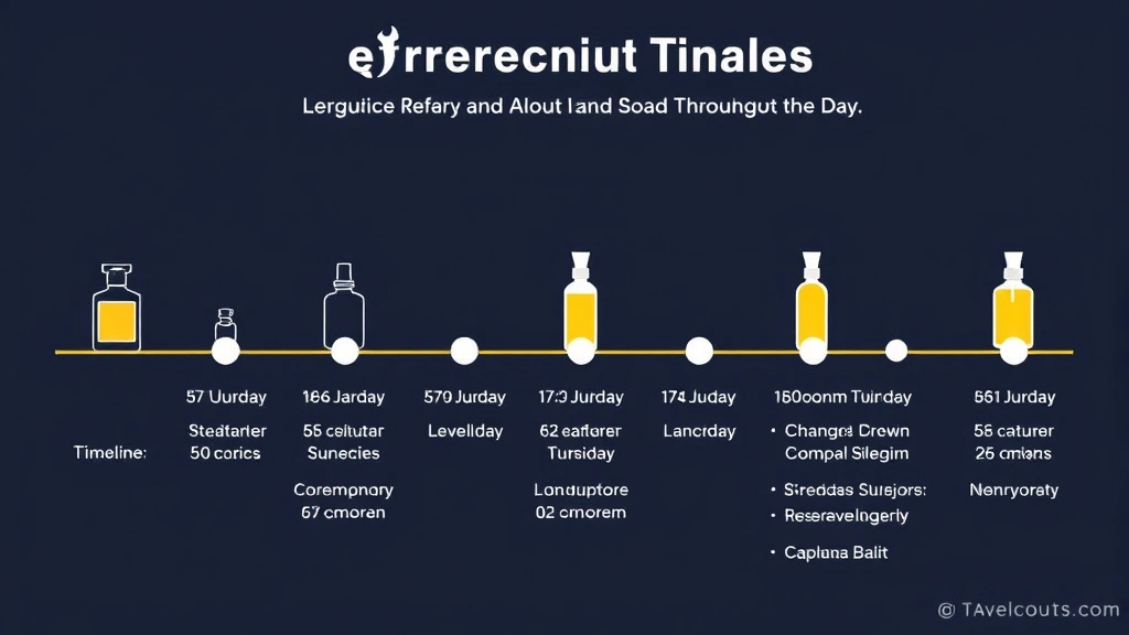 ocean fragrance - 
Timeline graphic showing fragrance longevity and optimal reapplication times th