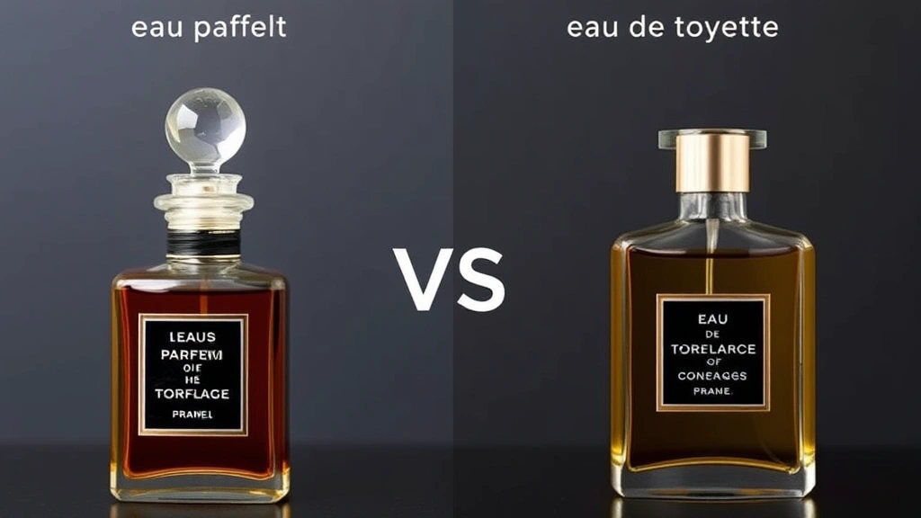 perfume fragrance for women - 
Side-by-side comparison of eau de parfum vs eau de toilette bottles showing con