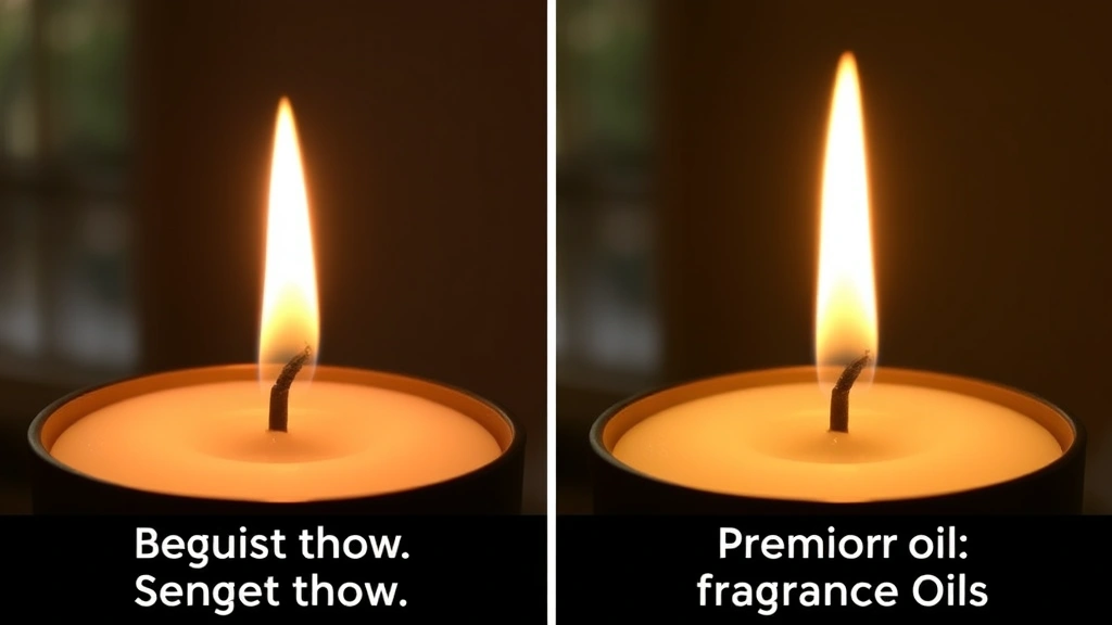 quality fragrance oils - 
Side-by-side comparison of burning candles made with budget versus premium frag