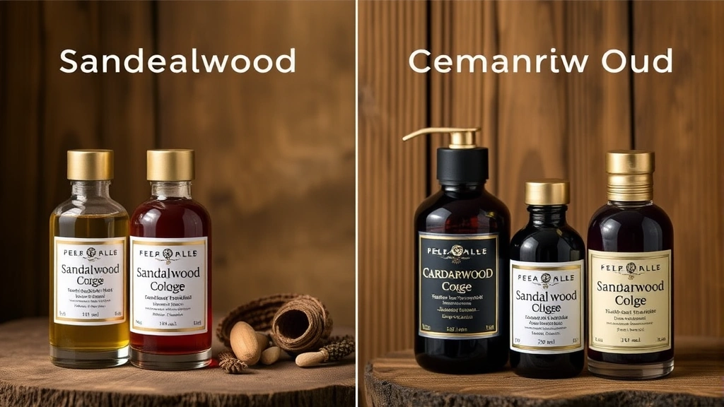 sandalwood cologne for men -
Side-by-side comparison of sandalwood cologne versus cedarwood and oud fragranc