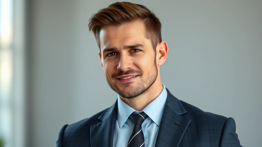 savage men's cologne -
Man in business casual wearing savage cologne, confident posture, subtle smile,