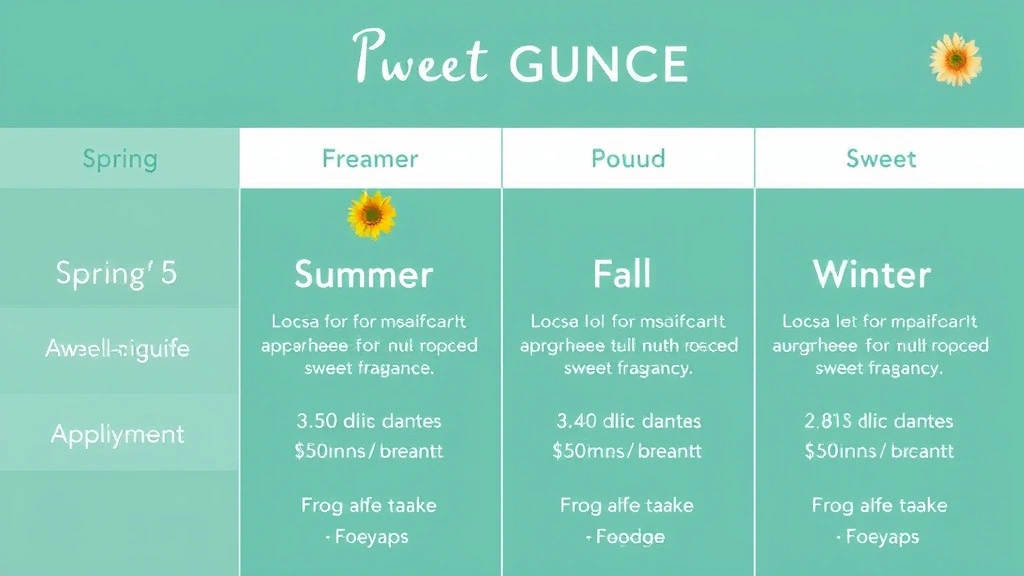 sweet fragrance for women -
Seasonal guide visual showing sweet fragrance recommendations for spring, summe