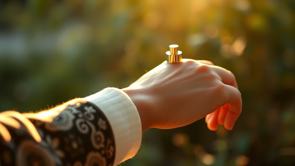 tea fragrances - 
Person applying fragrance to wrist with soft morning light, showing the ritual 