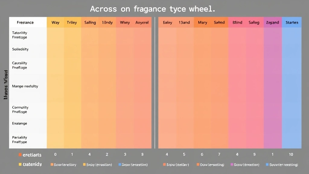 the fragrance wheel - 
A side-by-side comparison chart showing how different fragrance types score acr