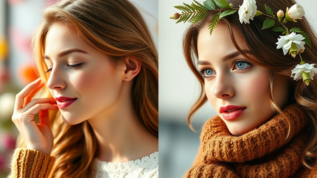 types of fragrances -
Split-screen showing same fragrance type worn in different seasons—summer brigh