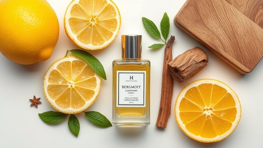 unisex intense cedrat boise edp 4.0 oz fragrances - 
Flat lay composition showing the fragrance bottle surrounded by lemon, bergamot