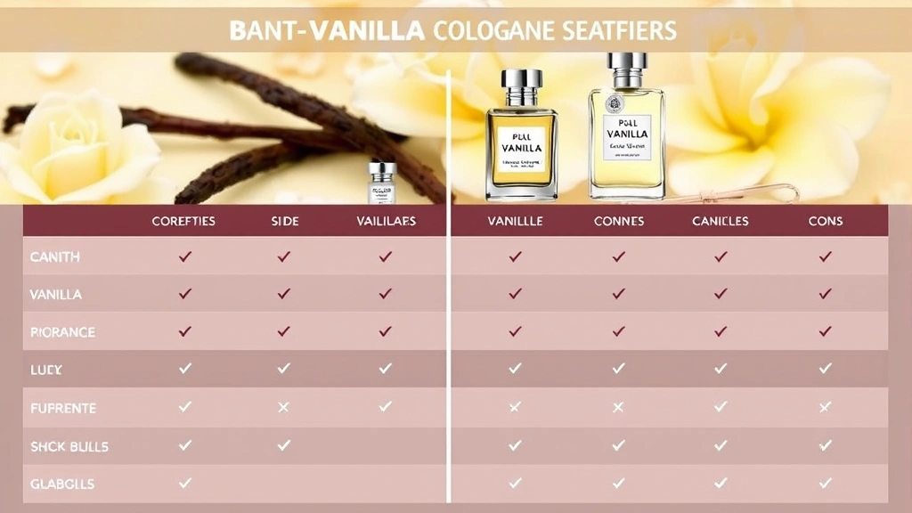 vanilla cologne women - 
Comparison chart showing vanilla cologne women fragrances side by side with pro