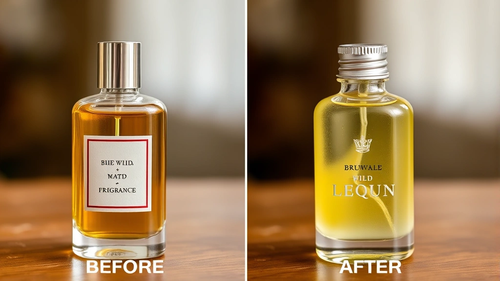 what if you leave a cologne bottle open - 
Before and after visual comparison showing a sealed fragrance bottle versus an 