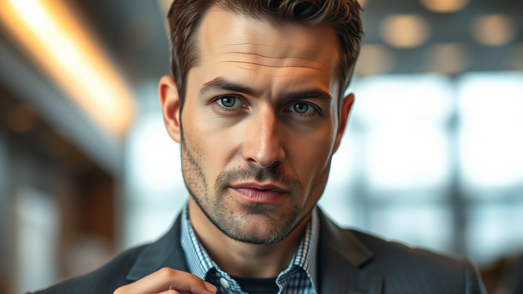 wood fragrance perfume - 
Professional man wearing wood fragrance perfume in business setting, confident 