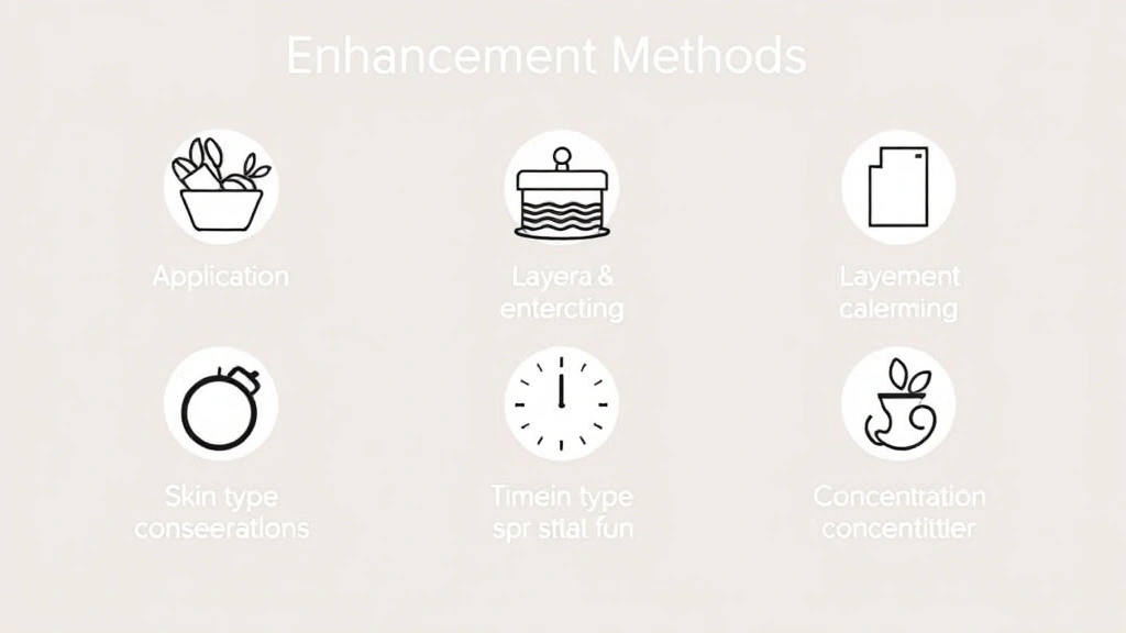 clue fragrance - 
Infographic displaying six enhancement methods with icons for application, stor