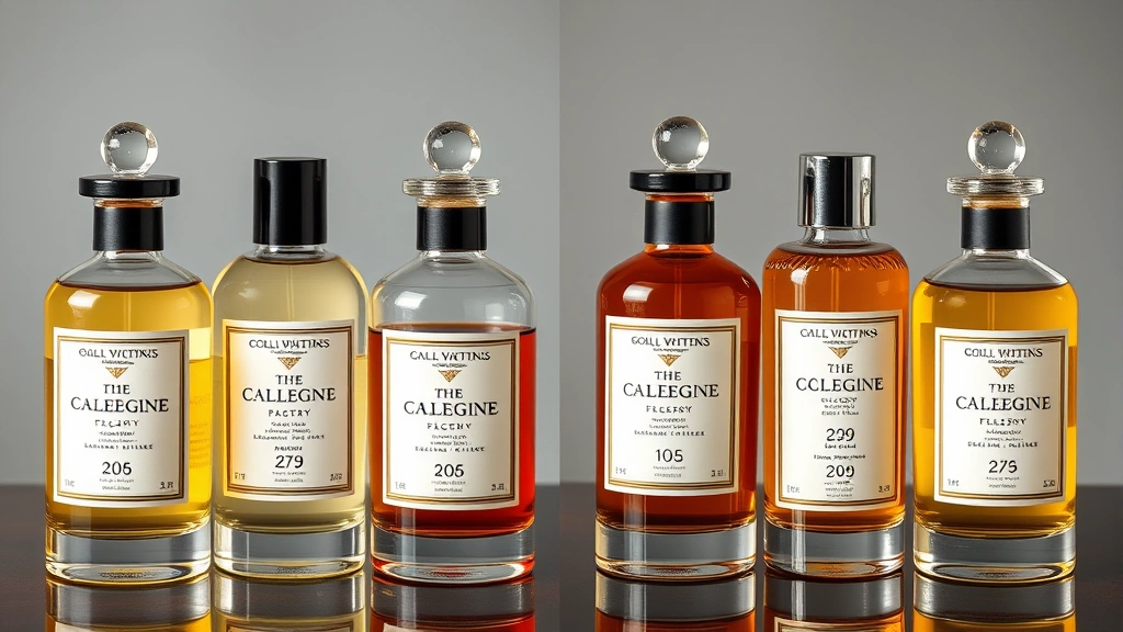 cologne academy mn - 
Side-by-side comparison of different cologne concentration types in elegant gla
