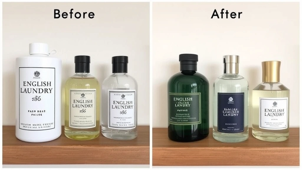 cologne english laundry - 
Before and after comparison showing English Laundry alongside other budget frag