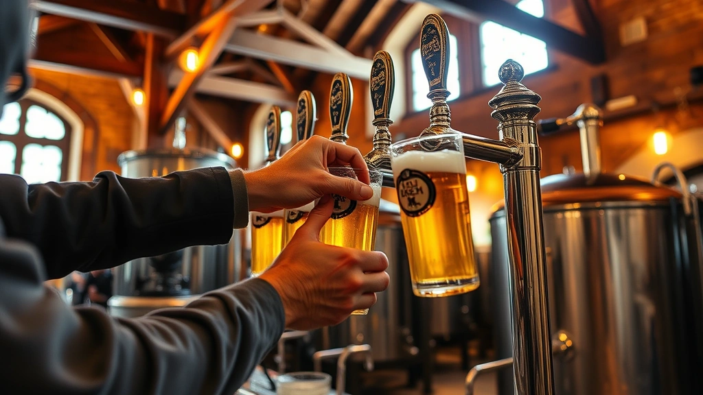 cologne germany attractions - 
Traditional Kölsch beer being poured in historic brewery with wooden beams and 