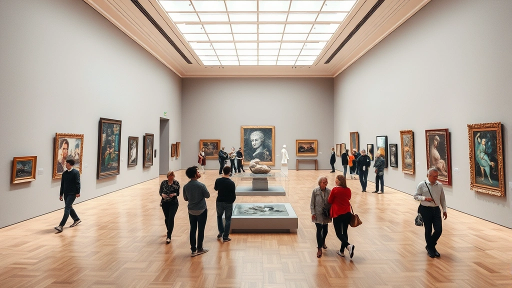 cologne germany attractions - 
Museum gallery interior showing contemporary art with visitors, clean modern ar