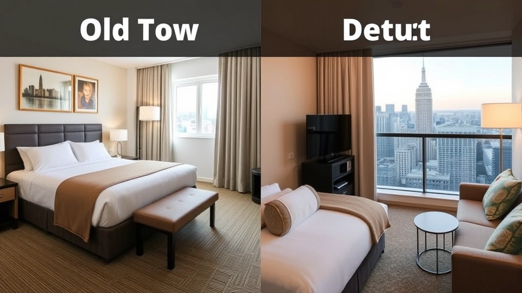 cologne germany hotels - 
Split comparison image: expensive Old Town hotel room vs affordable Deutz hotel