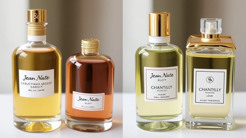 cologne jean nate - 
Side-by-side comparison of Jean Nate bottle next to similar classic fragrances 