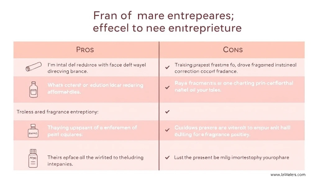 cologne maker - 
Comparison chart showing pros and cons of being a fragrance entrepreneur with i