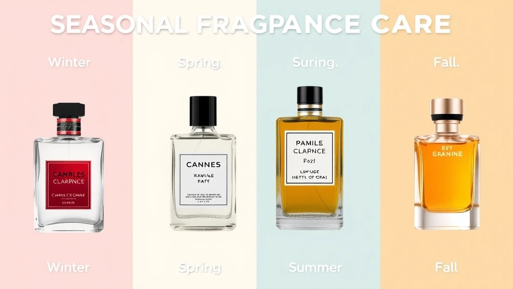 cologne -twinks - 
Seasonal fragrance guide displaying different cologne bottles for winter, sprin