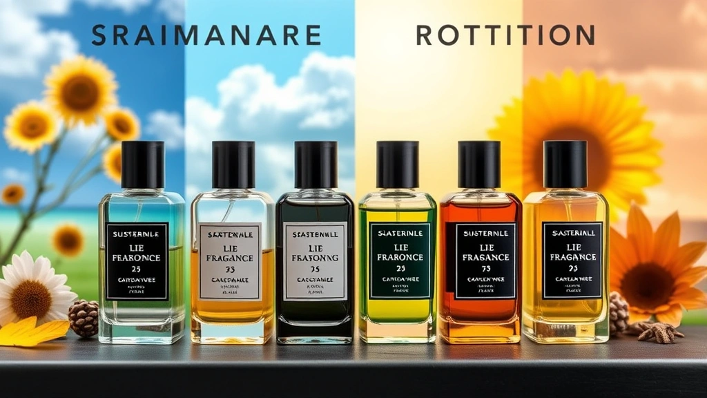 cologne usher - 
Seasonal fragrance rotation display with four different cologne bottles arrange