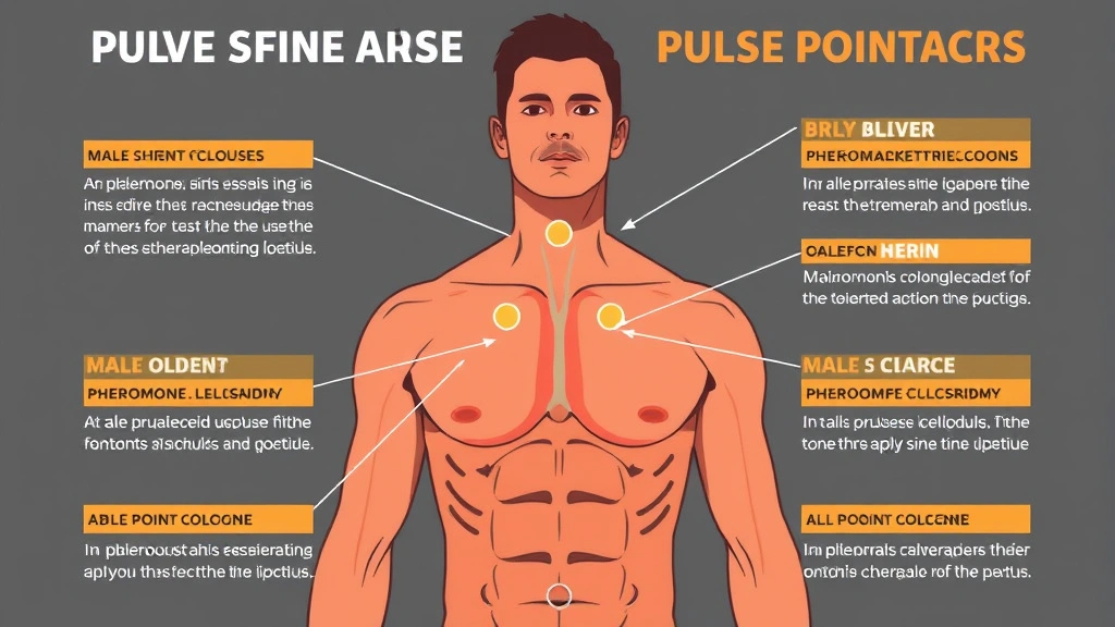 cologne with pheromones men - 
Infographic showing pulse points on male body where to apply pheromone cologne 