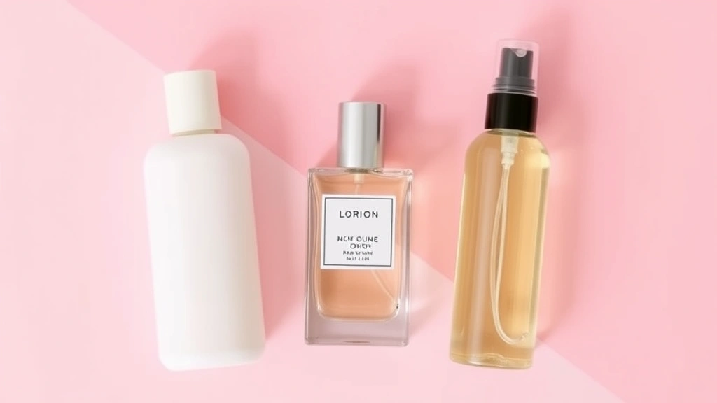 dime fragrance - 
Flat lay of layering products: unscented lotion, fragrance bottle, and compleme