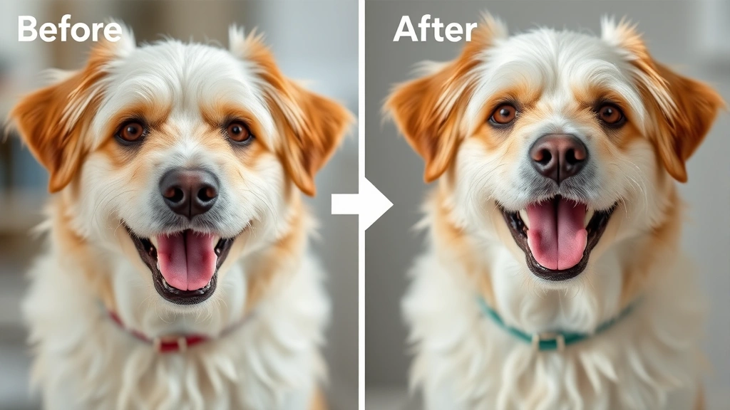dog fragrance spray -
Before and after comparison showing happy dog sniffing themselves after fragran