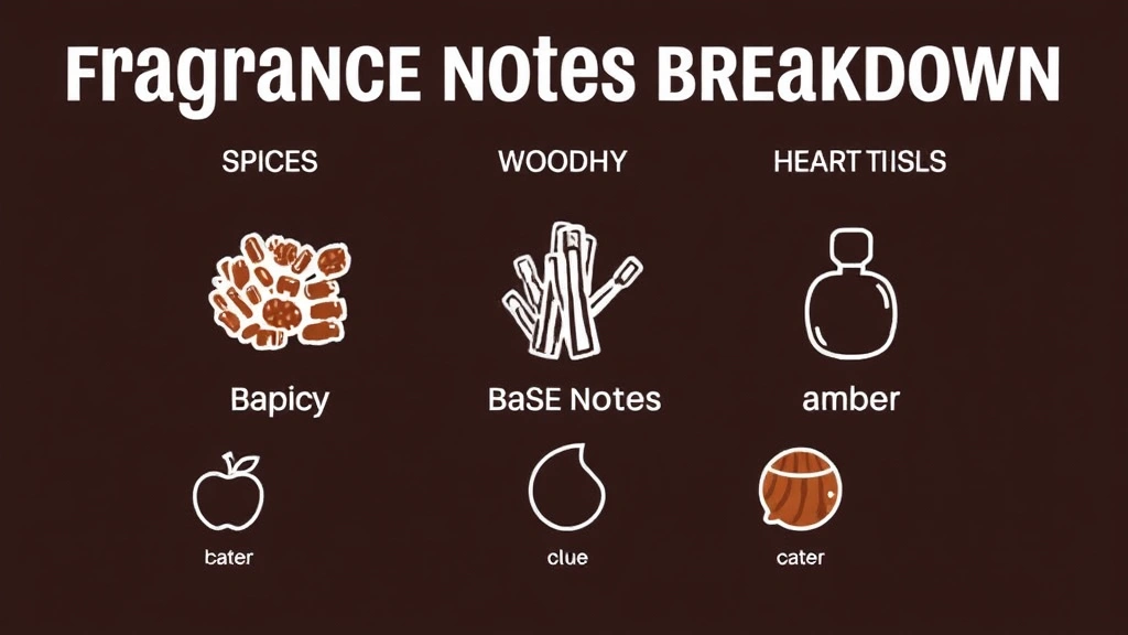 draco noir cologne -
Fragrance notes breakdown visual showing spice top notes, woody heart notes, an