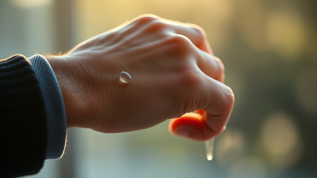 dylan blue cologne - 
Close-up of a man’s wrist showing cologne application technique with a li