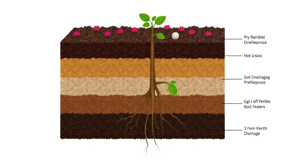 eternal fragrance daphne plant - 
Cross-section soil profile showing proper drainage layers with grit and perlite