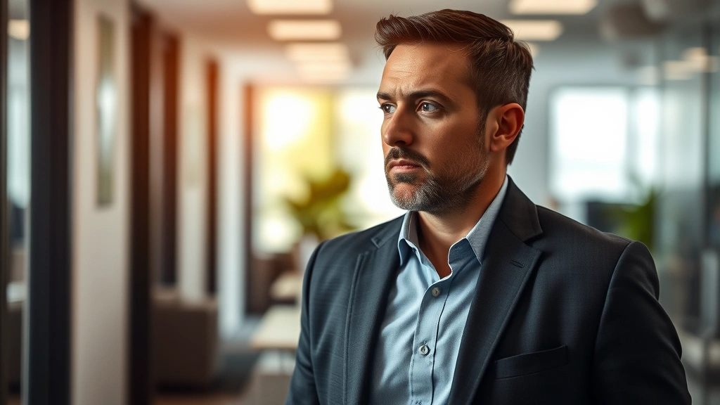 eternity men's fragrance - 
Man wearing business casual attire in an office setting, with a subtle fragranc