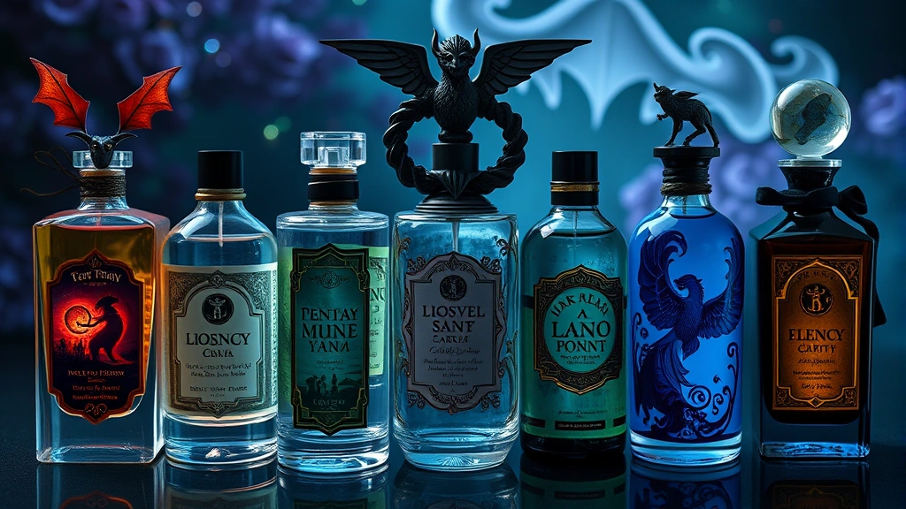 fantasy fragrance company -
Fantasy fragrance collection display showing multiple bottles with different th