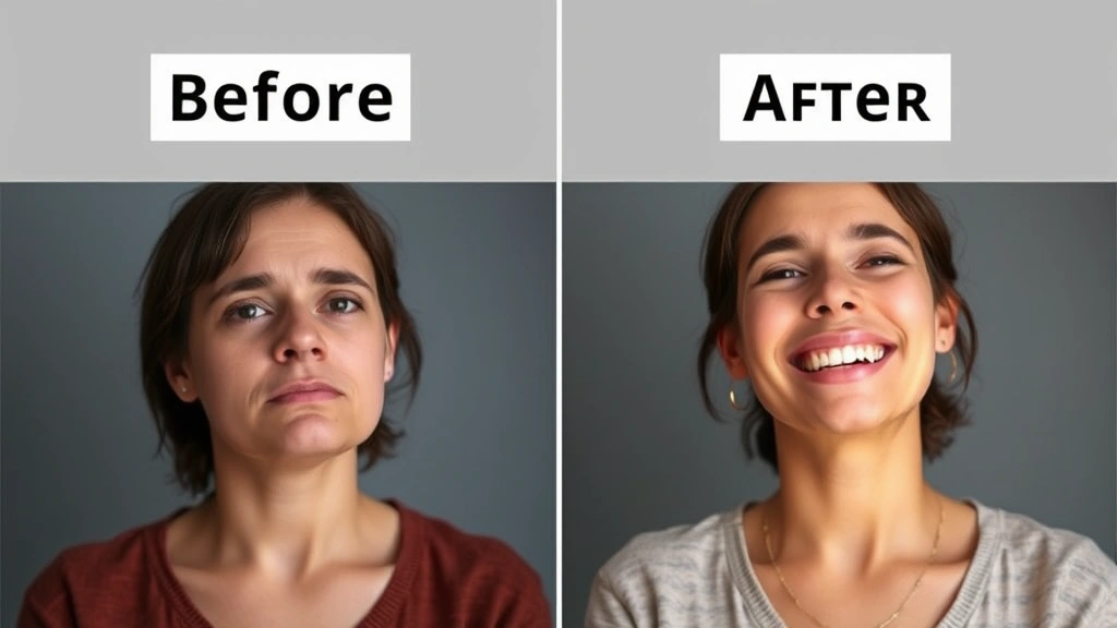 fragrance 11 - 
Before-and-after mood visualization: left side shows person looking stressed wi