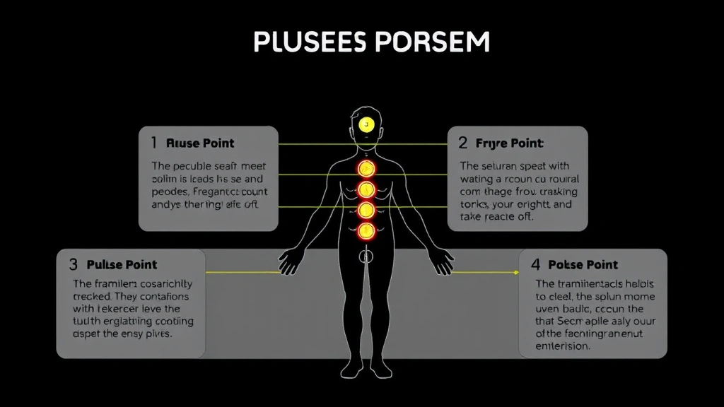 fragrance fame -
Infographic showing five pulse points for fragrance application on human silhou