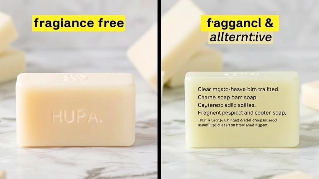 fragrance free bar soap -
Split-screen comparison showing fragrance free bar soap next to a fragranced al